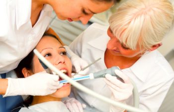woman undergo root canal treatment